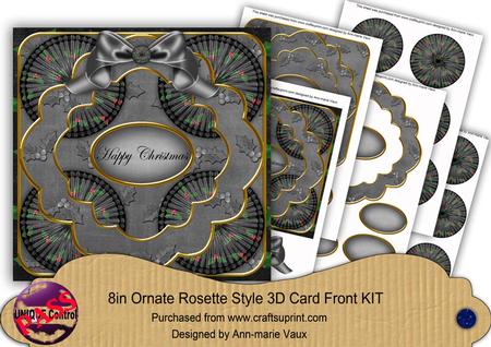 Black Holly Happy Christmas 8in Rosette Cf Kit