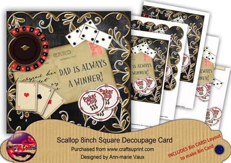 Black Roulette Dad a Winner 8in Extreme Decoupage Cf Kit