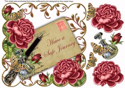 Dpink Roses Safe Journey Ink Saver 8in Scallop Step by Step