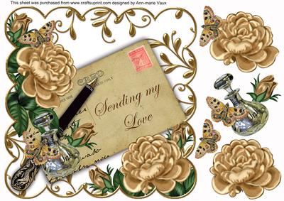Coffee Rose Sending Love Ink Saver 8in Scallop Step by Step