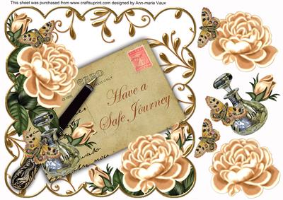 Peach Rose Safe Journey Ink Saver 8in Scallop Step by Step