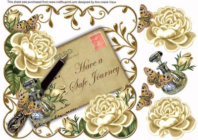 Cream Rose Safe Journey Ink Saver 8in Scallop Step by Step