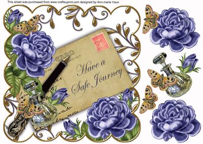 Blue Rose Safe Journey Ink Saver 8in Scallop Step by Step