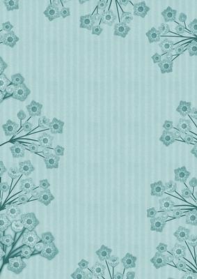 Dusky Teal Stripe Blossom Edge A4 Backing Paper