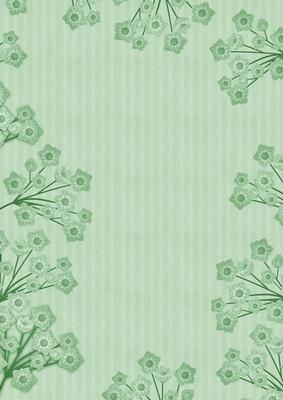 Mid Green Stripe Blossom Edge A4 Backing Paper