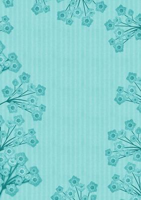 Teal Stripe Blossom Edge A4 Backing Paper