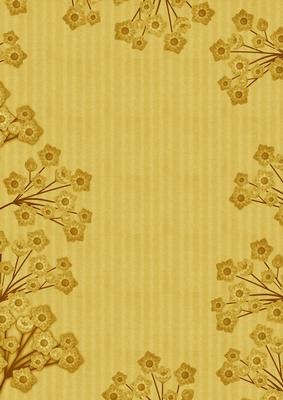 Gold Stripe Blossom Edge A4 Backing Paper