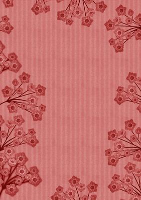 Dark Red Stripe Blossom Edge A4 Backing Paper