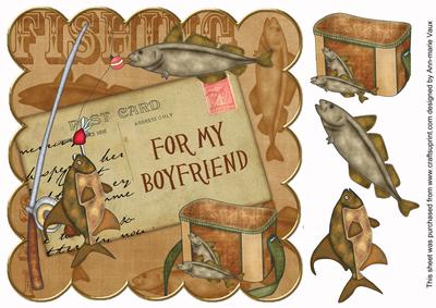 Vtea Fishing for My Boyfriend 8in Decoupage Step by Step
