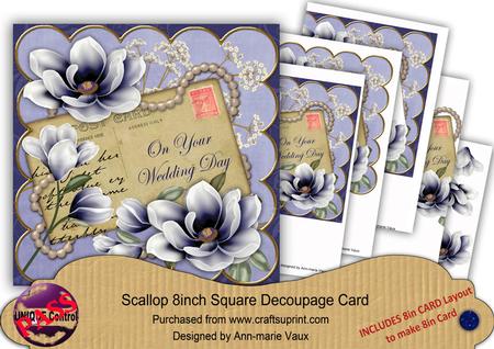 Dark Blue Magnolia Your Wedding Day 8in Xtreme Decoupage Kit