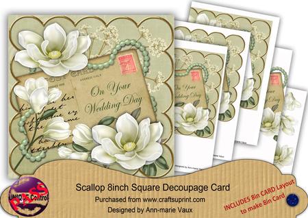 Olive Magnolia Your Wedding Day 8in Xtreme Decoupage Kit