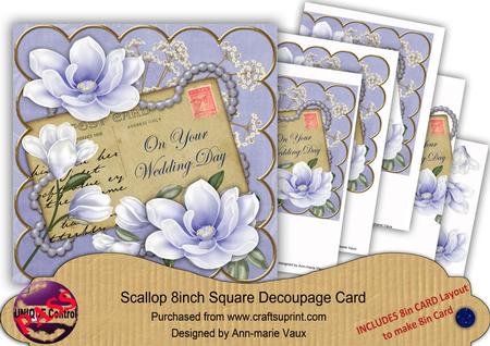 Pale Blue Magnolia Your Wedding Day 8in Xtreme Decoupage Kit