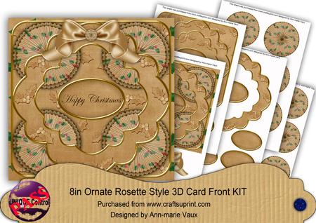 Vtea Holly Happy Christmas 8in Rosette Cf Kit