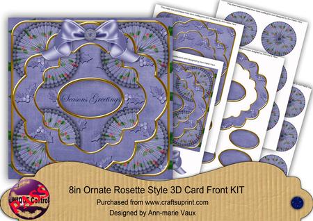 Dark Blue Holly Seasons Greetings 8in Rosette Cf Kit