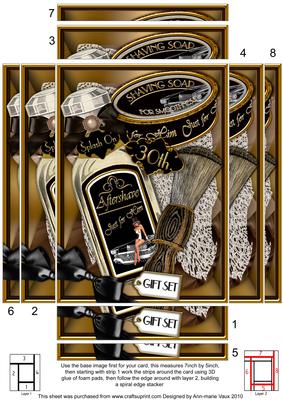 Aftershave 30th Birthday Gift Set 7x5in Spiral Edge Stacker