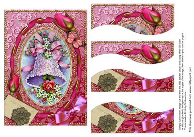 Pink Floral Bells 7x5in Swirvey Top Bottom Stacker