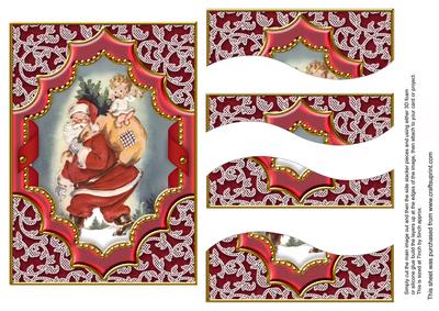Father Christmas Ornate 7x5in Swirvey Top Bottom Stacker