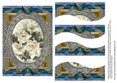 White Rose Ornate 7x5in Swirvey Top Bottom Stacker