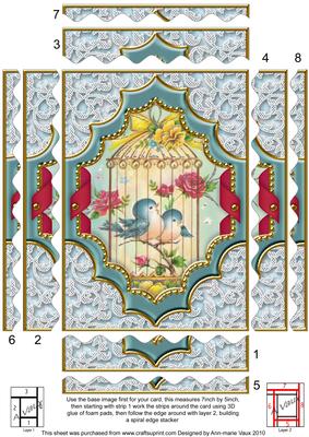 Lovebirds Ornate 7x5in Wavy Spiral Edge Stacker