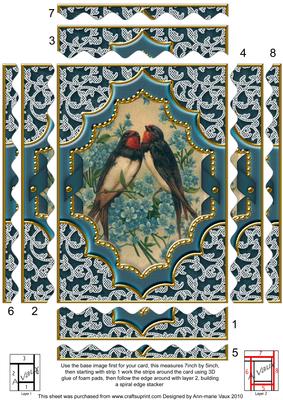 Birds Ornate 7x5in Wavy Spiral Edge Stacker