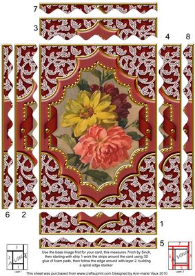 Mixed Flowers Ornate 7x5in Wavy Spiral Edge Stacker