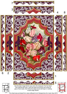 Sweet Peas Ornate 7x5in Wavy Spiral Edge Stacker