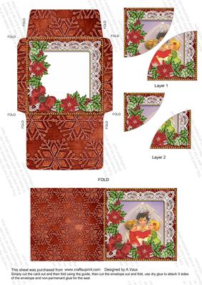 Carol Singers Red Mini Card Envelope Duo Stacker Aio
