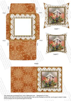 Christmas Lantern Oran Mini Card Envelope Pointy Stacker Aio