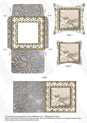 Ice Church Silver Mini Card Envelope Pointy Stacker Aio