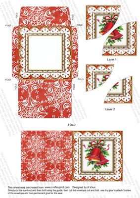 Christmas Bells Fk Mini Card Envelope Duo Corner Stacker Aio