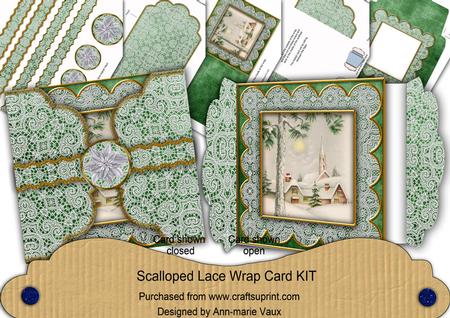 Winter Pub Grey 3D Scallop Lace Wrap Card Kit