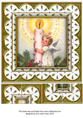 Candle Angel Anglaise 8in Picture Sheet Topper