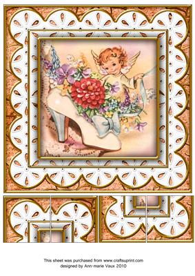 Shoe Fairy Peach Anglaise 8in Picture Sheet Topper