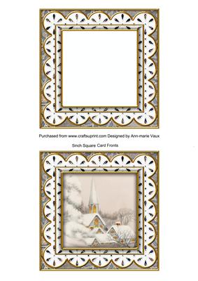 Ice Church Pink Anglaise 5in Card Front and Shaker Frame