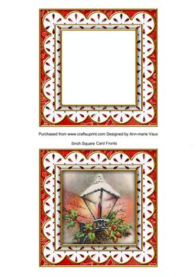 Christmas Lantern R Anglaise 5in Card Front and Shaker Frame