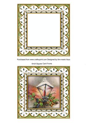 Christmas Lantern g Anglaise 5in Card Front and Shaker Frame