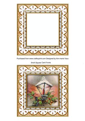 Christmas Lantern P Anglaise 5in Card Front and Shaker Frame