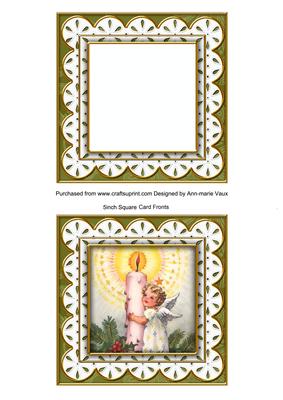 Candle Angel Anglaise 5in Card Front and Shaker Frame