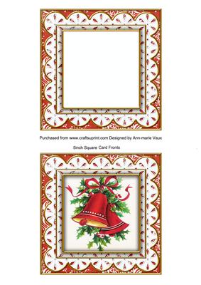Christmas Bells Anglaise 5in Card Front and Shaker Frame