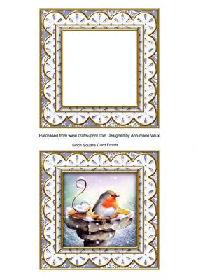 Blue Robin Flake Anglaise 5in Card Front and Shaker Frame