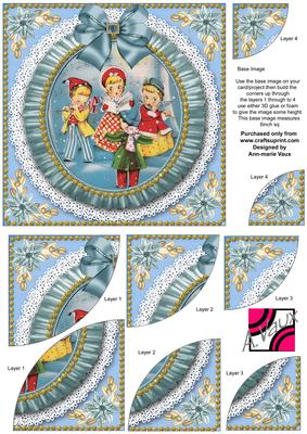 Blue Carol Singers Ruffle 6in Duo Corner Stacker
