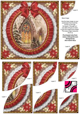 Church Window Ruffle 6in Duo Corner Stacker
