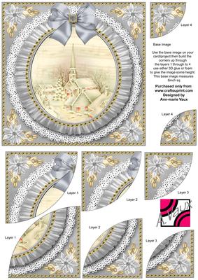 Cream Village Church Ruffle 6in Duo Corner Stacker