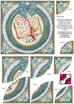 Glory Book Blue Ruffle 6in Duo Corner Stacker