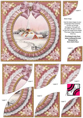Pink Church Ruffle 6in Duo Corner Stacker