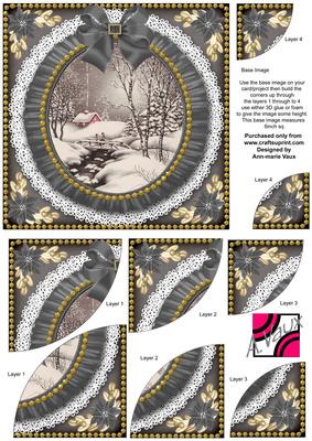 Winter Walk Ruffle 6in Duo Corner Stacker
