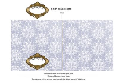 Blue Robin Flake2 Plain 5in Cut and Fold Card