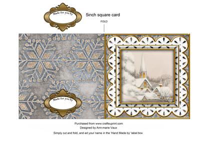 Ice Church Anglaise 5in Cut and Fold Card