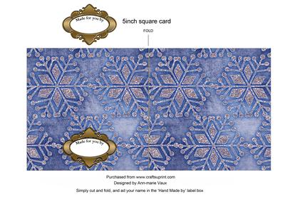 Angels in Sky Plain 5in Cut and Fold Card