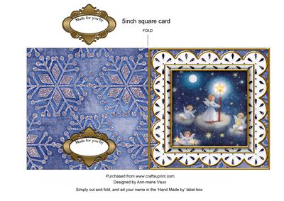 Angels in Sky Anglaise 5in Picture Cut and Fold Card